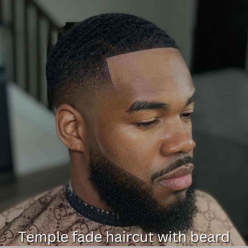 Temple fade haircut with beard