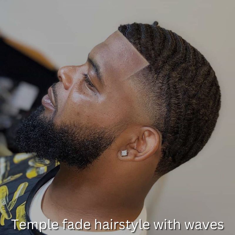 Temple fade hairstyle with waves